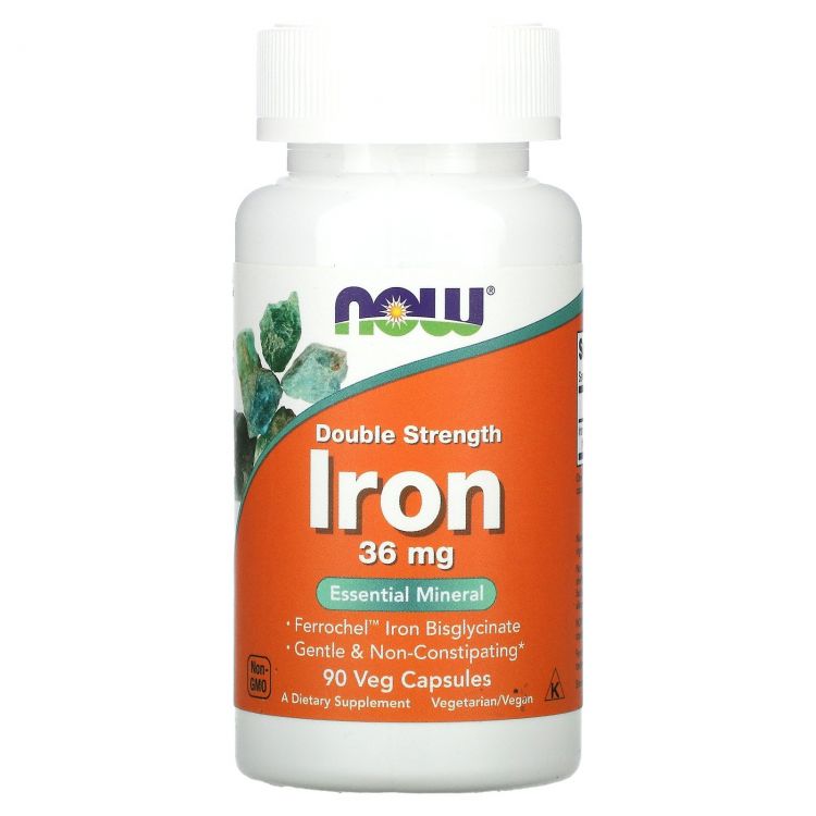 БАД "Железо двойной силы 36 мг" ("Iron 36 mg Double Strength") (капсулы массой 450 мг), 90шт
