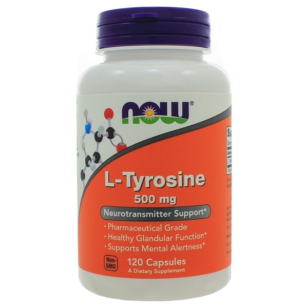 Now Foods, L-тирозин (L-Tyrosine), 500 мг, 120 капсул