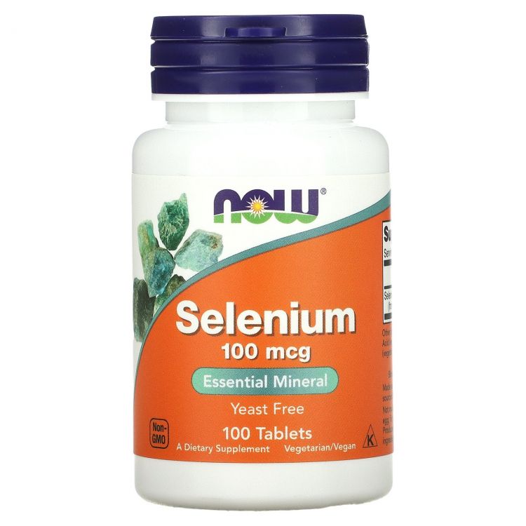 БАД "NOW Селен 100 мкг" ("NOW Selenium 100 mcg") (таблетки массой 405 мг ±10%), 100 шт