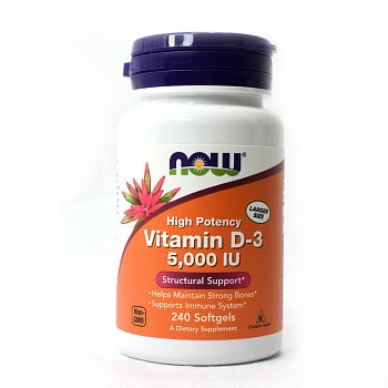 NOW: Vitamin D-3 5000 IU 240 Softgels