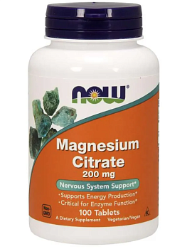 Now Magnesium Citrate 200 мг 100 таблеток